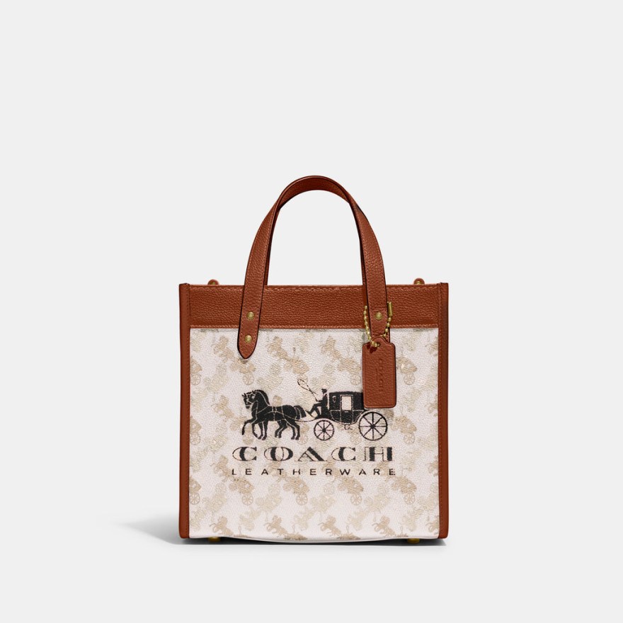 field tote 22 with horse and carriage - Field Tote  With Horse And Carriage Print And Carriage Badge