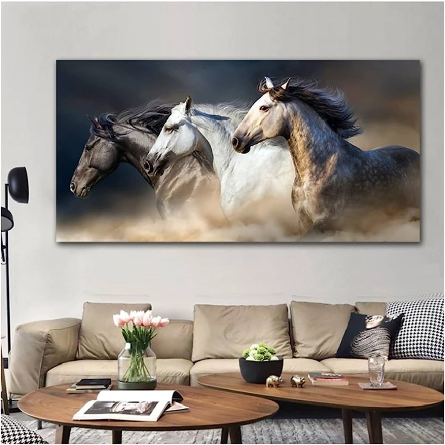 large canvas horse wall art - Large Size Running Horse Canvas Art Animal Wall Art Poster