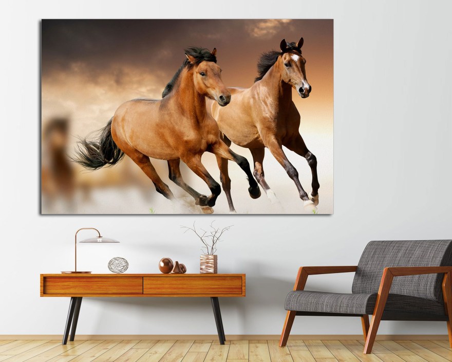 large canvas horse wall art - Running horses canvas print horse art print on canvas horse - Etsy